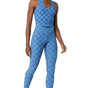 Eleven By Venus Williams XL Ace Blue Checkered Legging Bra Set  $146